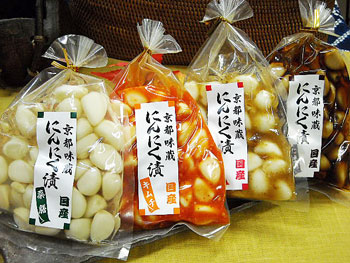 Japanese Brining, Corning, Pickles Garlic ` Japan Garlic Used ` 4 Types Set 80g/each (Plaum / Soy / Kimchi / Chinese Herbal ) Kyoto Famous Pickles Side Dish Garlic