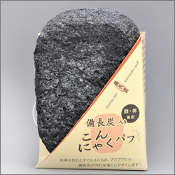 Japan ONLY ONE Konjac + Charcoal Face & Body Cleaning Sponge Puff 