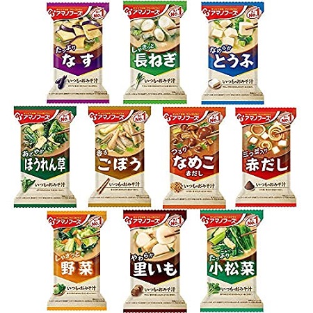 freeze dried food Amano foods miso soup mix set 10 type 50 meals