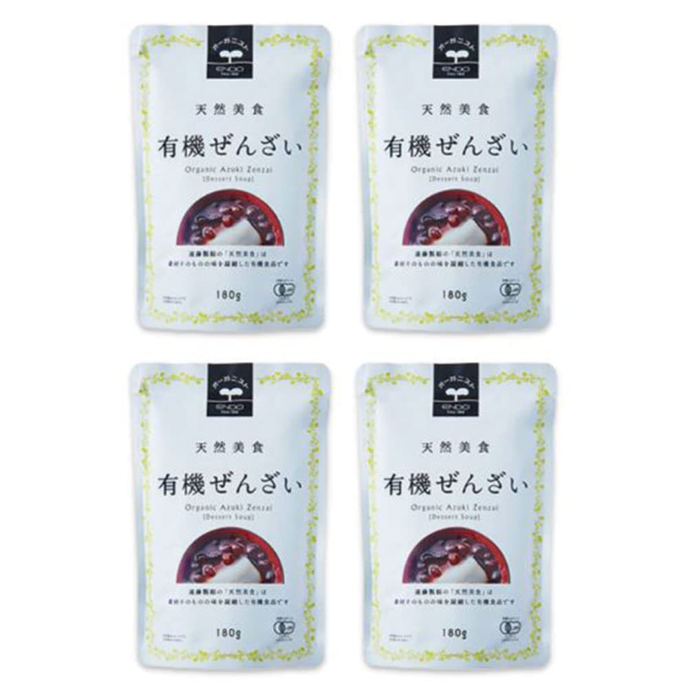 Organic Zenzai Japanese Sweet Red Bean Soup 180g (6.35 ounces) Set of 4 Pouches