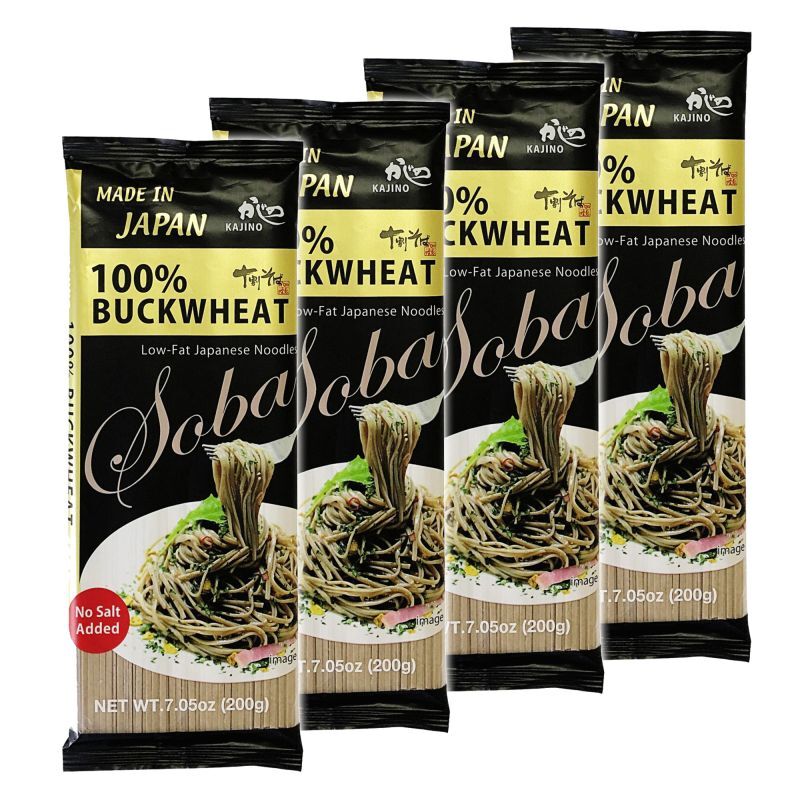 100% Buckwheat Soba Noodles 200g (7.05oz) Gluten-free No Salt Additive-free | Set of 4 Packs